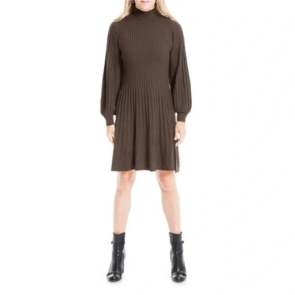 max studio long sleeve sweater dress Max Studio- Brown Long Sleeve Sweater Dress- Size Small